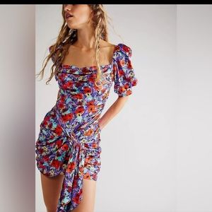 Nwot! For Love and Lemons chiara floral print puff sleeve minidress